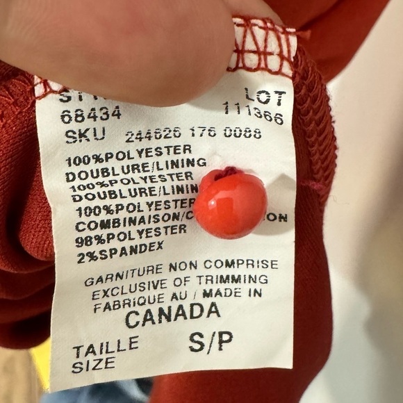 Le Chateau Beaded Boho Shift Dress Sz Small Orange Gold Cocktail Party Relaxed - Picture 12 of 12